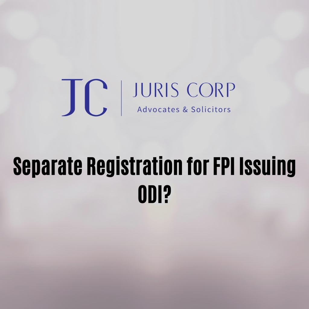 Separate Registration for FPI Issuing ODI?